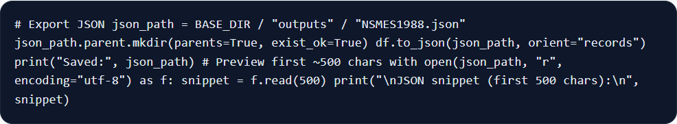 04 Json Export