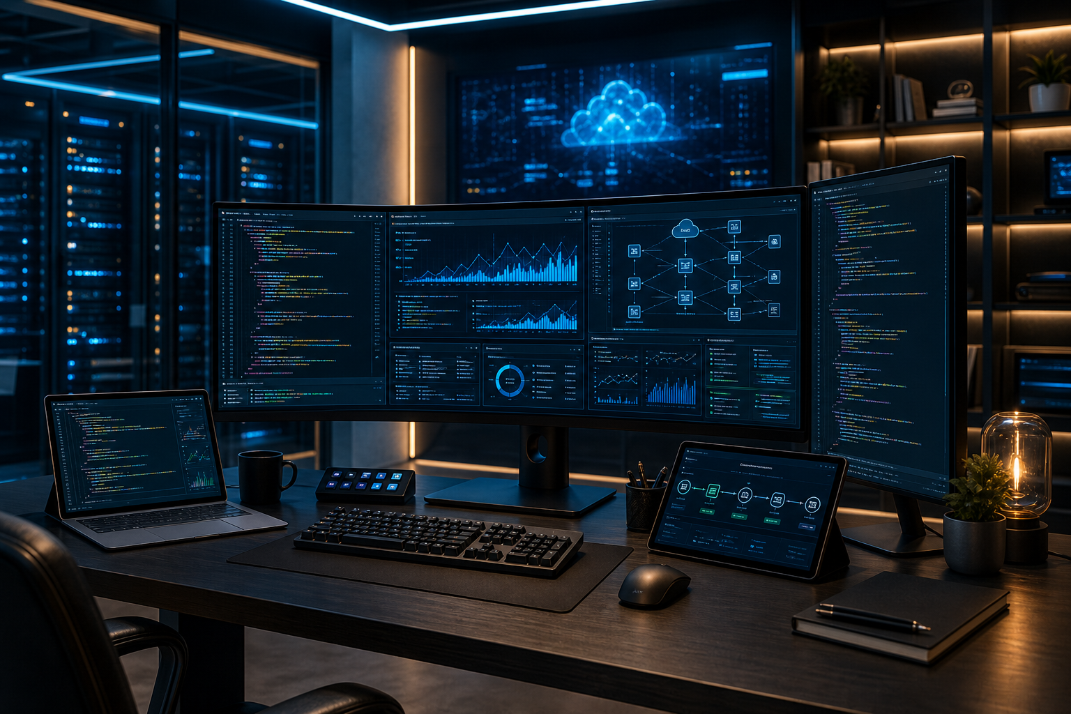 Modern AI engineering workspace hero image for Capstone 2